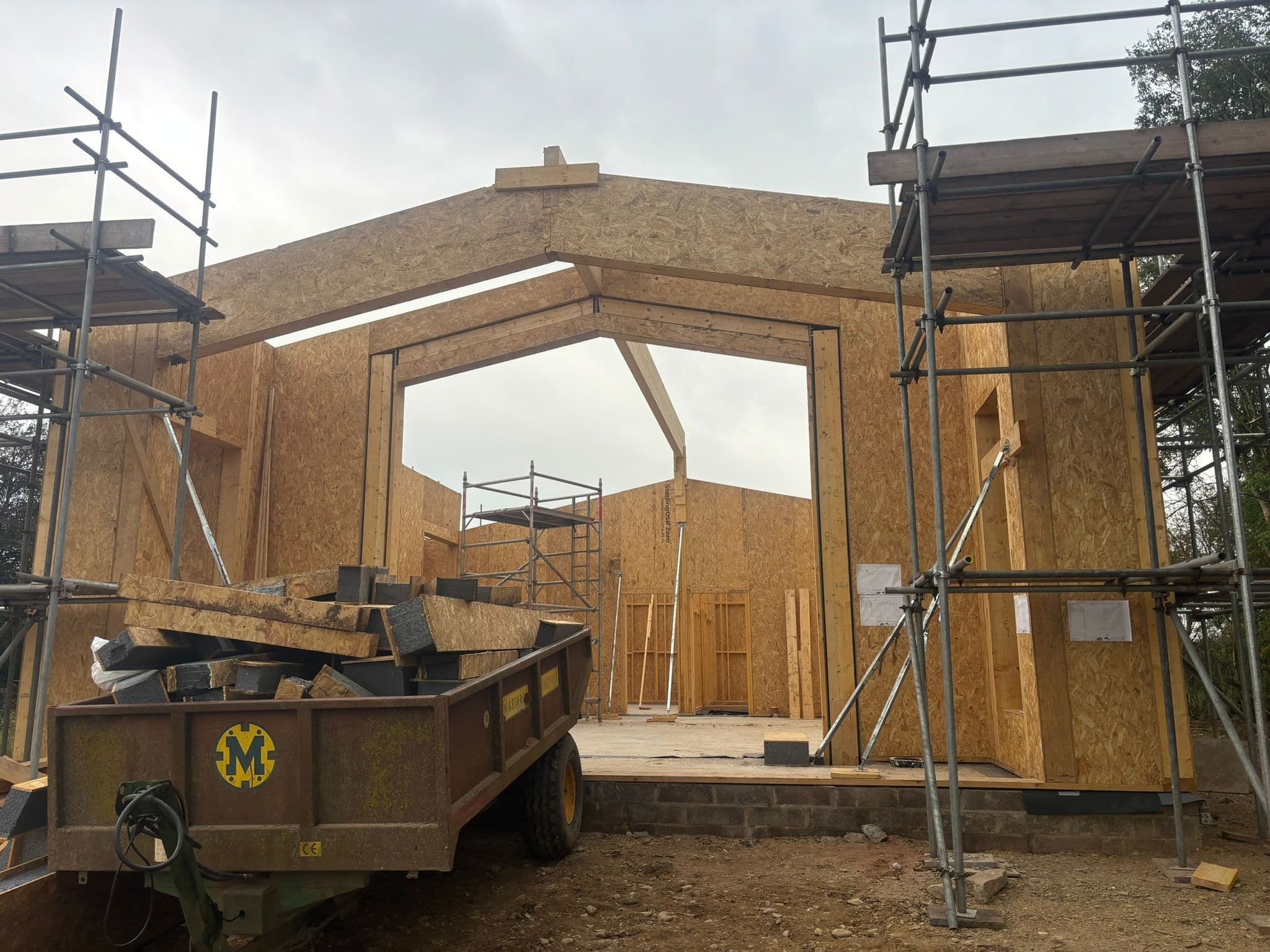 Timber wall panels and gable framing