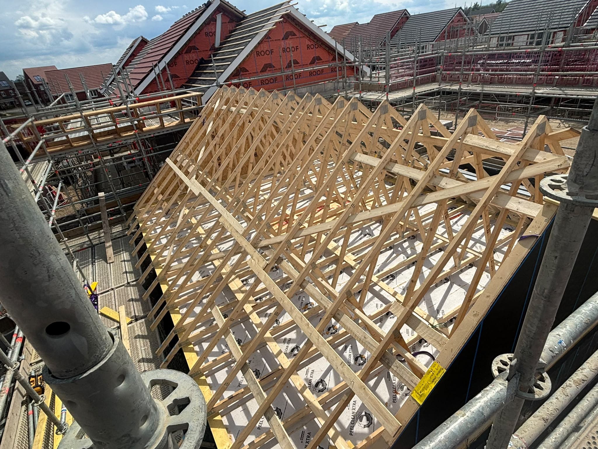 Timber roof framing and bracing during installation